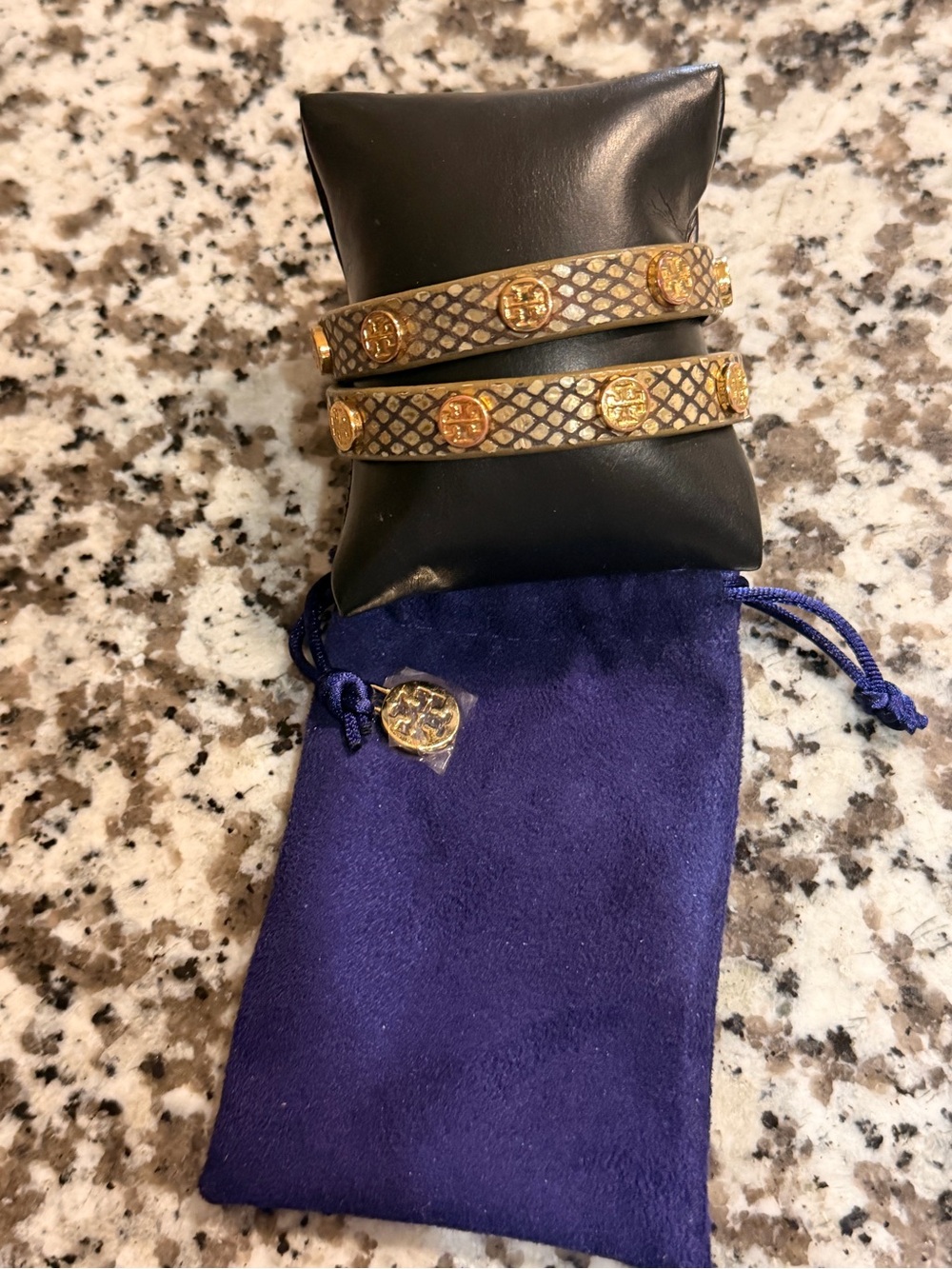 Gold-Tone Textured Double Wrap Bracelet with Coin Accents